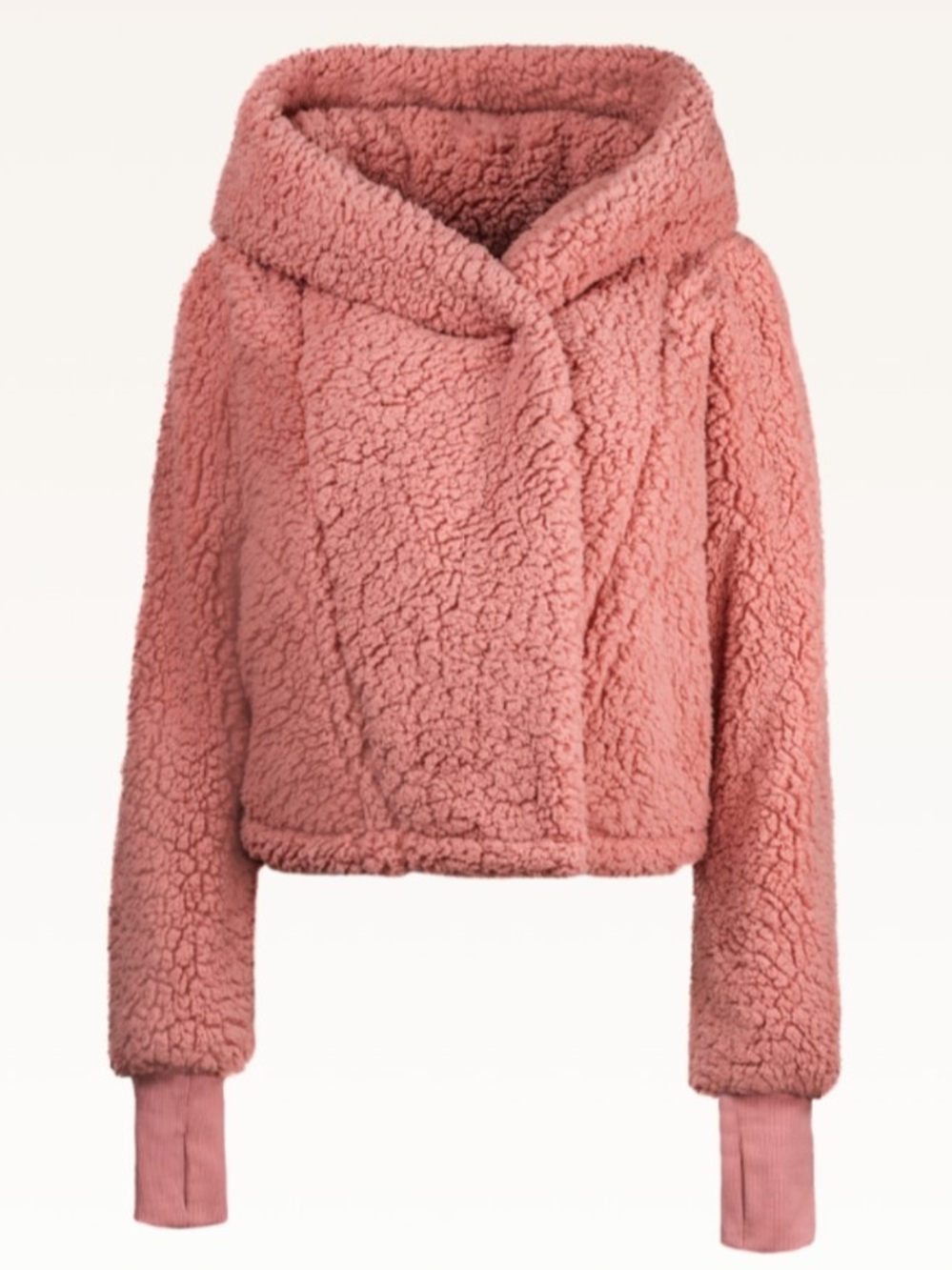 Jill Martin Cropped Hooded Teddy Jacket - Pink